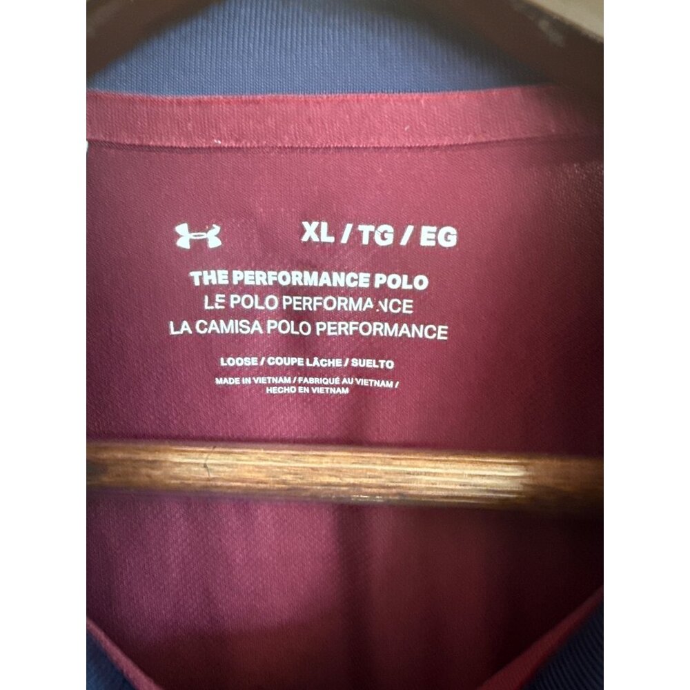 Under Armour Mens XL Two-Tone Maroon & Navy Performance Polo Shirt - Picture 6 of 8